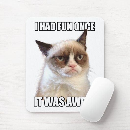 Grumpy Cat Mousepad 'Ik had ooit plezier. Het was  Muismat (Met muis)