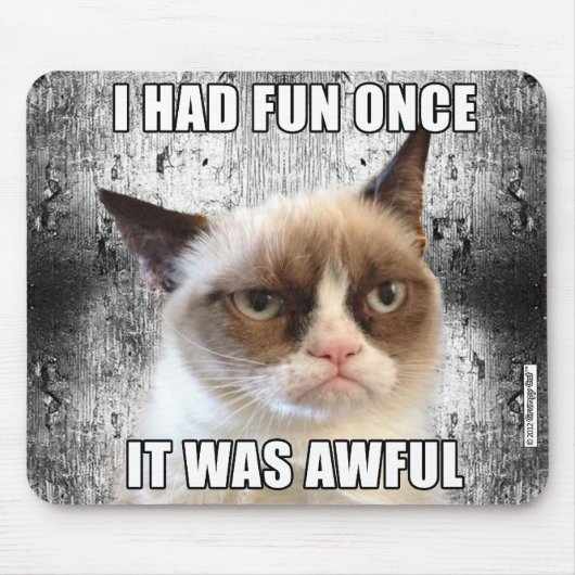 Grumpy Cat™ Mousepad - ik had ooit plezier. Muismat (Voorkant)