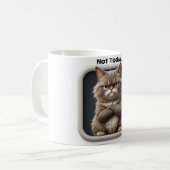 Grumpy Cat "niet vandaag" Grappig Angry Cat Design Koffiemok (Voorkant links)