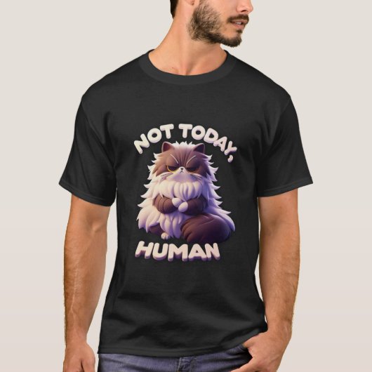 Grumpy Cat "Not Today, Human" Grappig T-shirt (Voorkant)