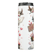 Grumpy Cat op een brommer Thermosbeker (Achterkant)