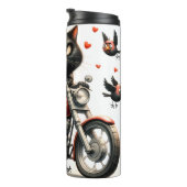 Grumpy Cat op een motorfiets Thermosbeker (Geroteerd rechts)