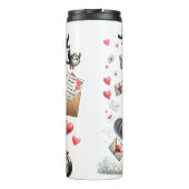 Grumpy Cat op een scooter Thermosbeker (Achterkant)