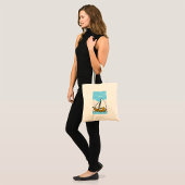 Grumpy Cat op een zeilboot Funny Nautical Cartoon Tote Bag