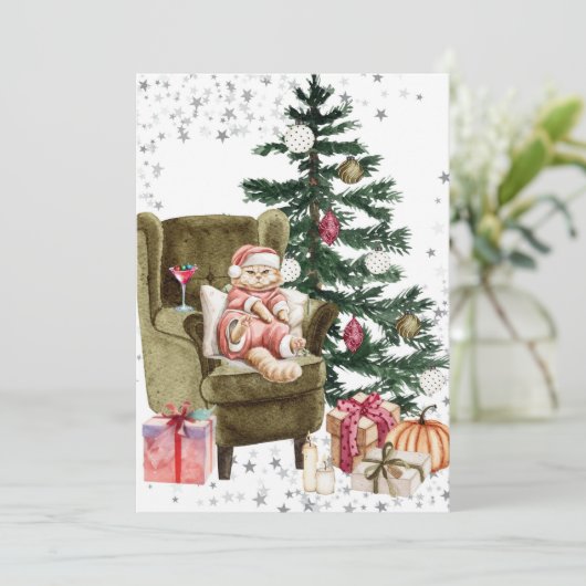 Grumpy Cat Paar Kerst Kaarten (Staand voorkant)