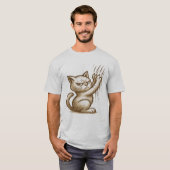 Grumpy Cat Scratch Attack - Feline Art-expressie T-shirt (Voorkant volledig)