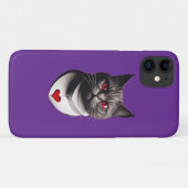 Grumpy Cat Shirt with Red Eyes & Heart Collar – Fu Case-Mate iPhone Case (Achterkant (horizontaal))