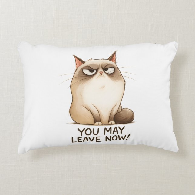 😾 Grumpy Cat Throw Pillow 🚪🐾 Accent Kussen (Voorkant)