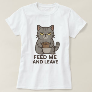 Grumpy Cat “Voer Me en Wegwezen” Grappig T-Shirt