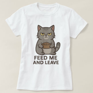 Grumpy Cat “Voer Me en Wegwezen” Grappig T-Shirt