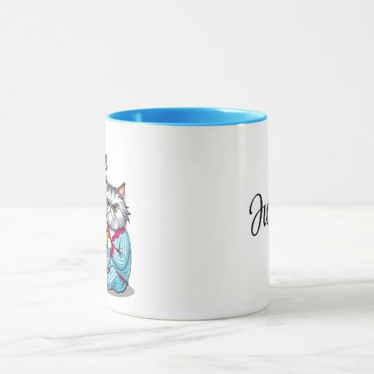 Grumpy Cat with-"Coffee is Life" Mok-bewerkbare na Mok (Midden)