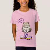 Grumpy Cat "YAY! I'm Unique" Funny Kids T-Shirt (Voorkant)