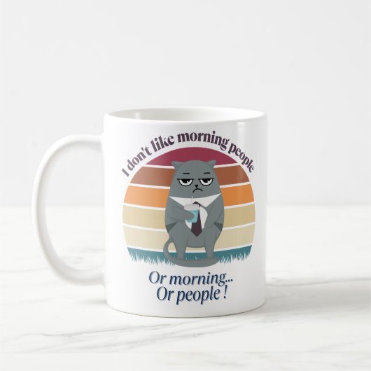 Grumpy Catful Coffee Morning Humor ontwerp Koffiemok (Links)