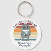 Grumpy Catful Coffee Morning Humor ontwerp Sleutelhanger (Voorkant)