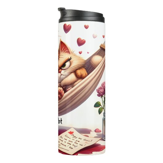 Grumpy Cats in een hangmat Thermosbeker (Geroteerd rechts)