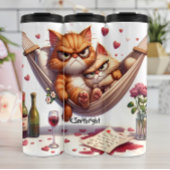 Grumpy Cats in een hangmat Thermosbeker