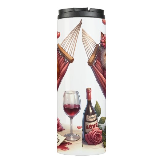 Grumpy Cats Snuggled in Hangmat Thermosbeker (Achterkant)