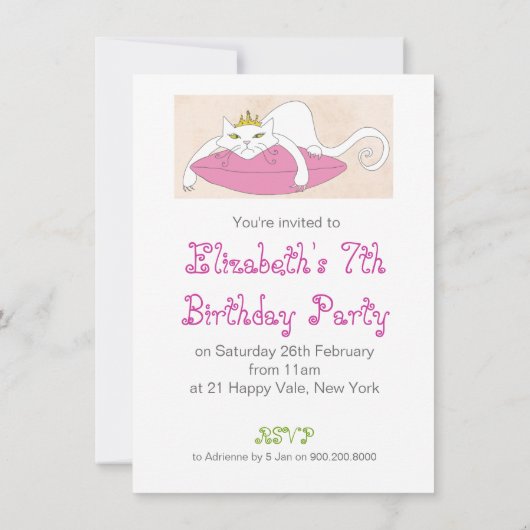 Grumpy cat's verjaardagsfeestje Invites Kaart (Achterkant)