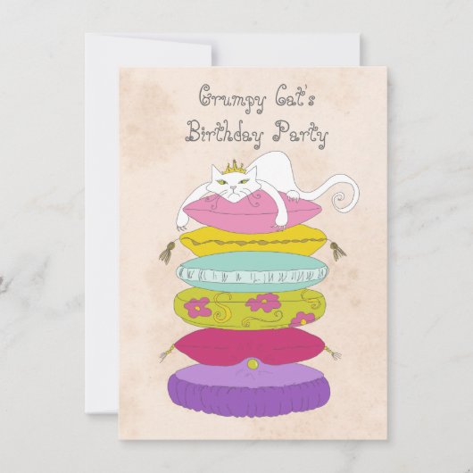 Grumpy cat's verjaardagsfeestje Invites Kaart (Voorkant)