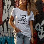 "Grumpy Certified" Funny Cat Meme Design Vrouwen T-shirt