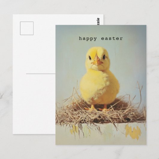 Grumpy Chick in het nest Briefkaart (Voorkant / Achterkant)