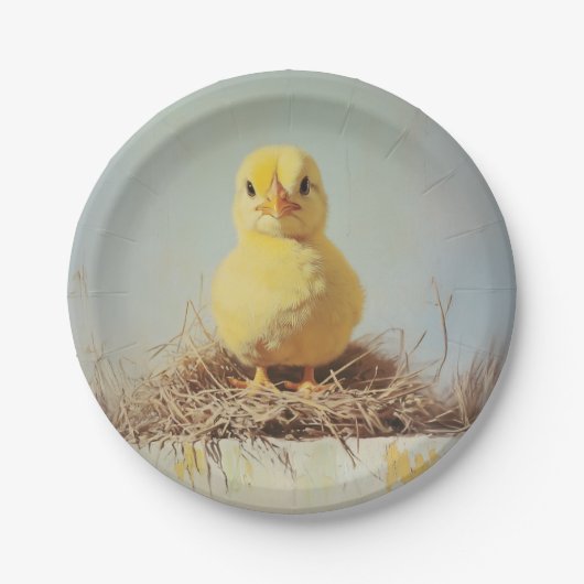 Grumpy Chick in het nest Papieren Bordje (Voorkant)