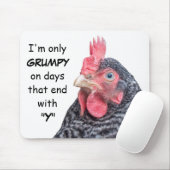 Grumpy Chicken Funny Frowning Hen Foto Muismat (Met muis)