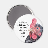 Grumpy Chicken Funny Frowning Hen Photo Magneet (Voorkant / Achterkant)