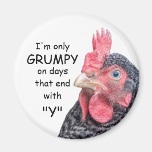 Grumpy Chicken Funny Frowning Hen Photo Magneet