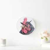 Grumpy Chicken Funny Frowning Hen Photo Ronde Klok (Huis)