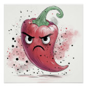 Grumpy Chili Pepper Perfect Poster (Voorkant)