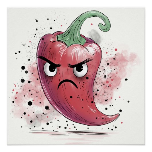 Grumpy Chili Pepper Perfect Poster (Voorkant)