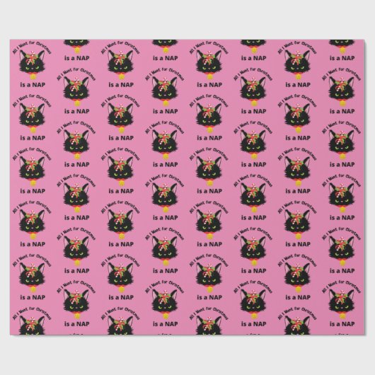 Grumpy Christmas Cat Cadeaupapier (Vlak)