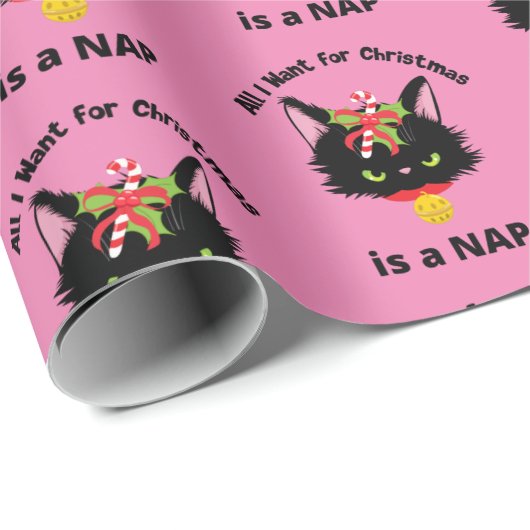 Grumpy Christmas Cat Cadeaupapier (Rol Hoek)