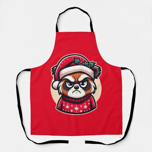 Grumpy Christmas Cat - Grappige feestelijke vakant Schort (Voorkant)