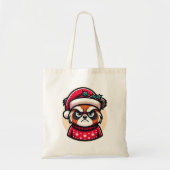 Grumpy Christmas Cat - Grappige feestelijke vakant Tote Bag (Voorkant)