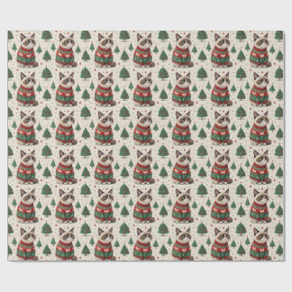 Grumpy Christmas Cat in Ugly Sweater Cadeaupapier