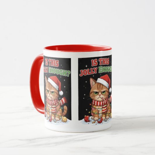 Grumpy Christmas Cat Mok (Voorkant links)