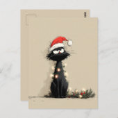 Grumpy Christmas Cat Mood Briefkaart (Voorkant / Achterkant)