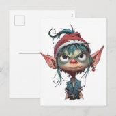Grumpy Christmas Elf Attitude Feestdagenkaart (Voorkant / Achterkant)