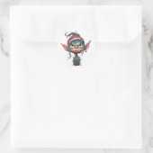 Grumpy Christmas Elf Attitude Ronde Sticker (Tas)