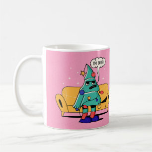 GRUMPY CHRISTMAS ILLUSTRATION "FONT & BACK" ONTWER KOFFIEMOK