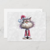 Grumpy Christmas Kitten Briefkaart (Voorkant / Achterkant)