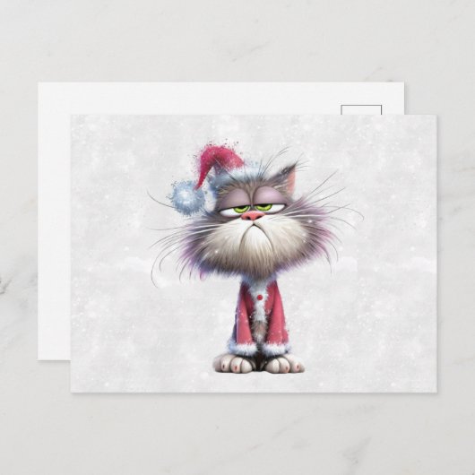 Grumpy Christmas Kitten Briefkaart (Voorkant / Achterkant)