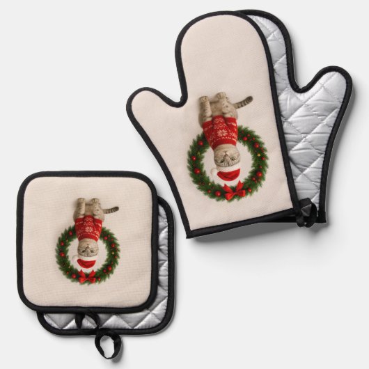 Grumpy Christmas Mood Ovenwant & Pannenlap Set (Voorkant / Achterkant)
