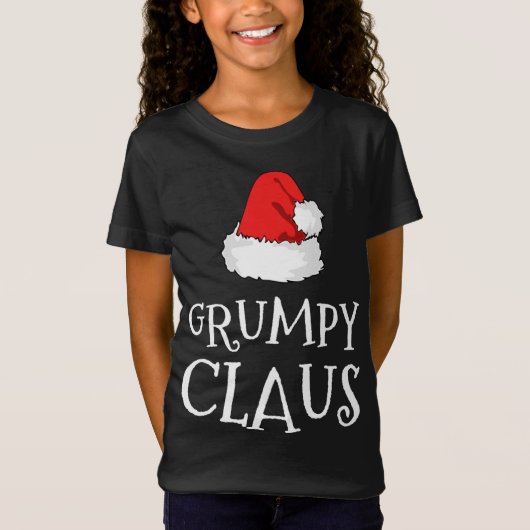 Grumpy Claus Kerst Pet Familie Groep Matching P T-shirt (Voorkant)