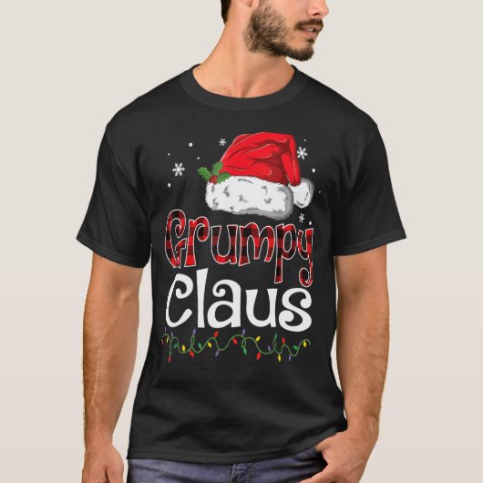 Grumpy Claus Santa Funny kerstpajama Matching T-shirt (Voorkant)