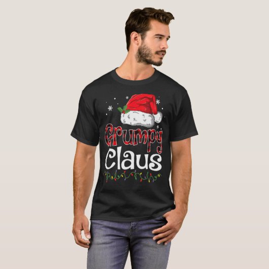 Grumpy Claus Santa Funny kerstpajama Matching T-shirt (Voorkant volledig)