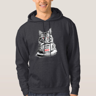 Grumpy Coffee Cat Hoodie met gedurfde cafeïne Quot