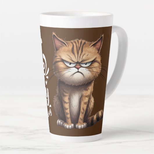 Grumpy Coffee Cat Latte Mok (Rechterhoek)